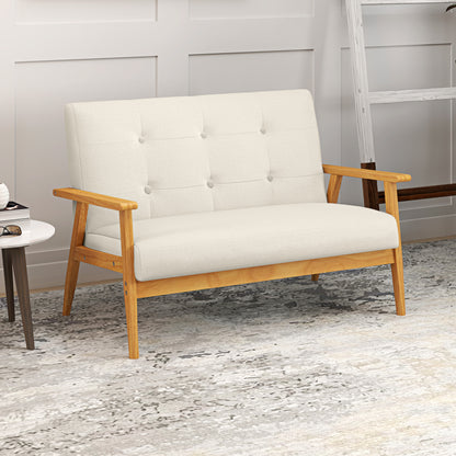 45" 2-Seater Sofa with Wood Legs - Beige