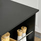 Bar Table Counter Height Dining Table with 3 Storage Shelves for Kitchen, Dining Room, Living Room, Black