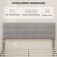 Queen Size Bed Frame with Upholstered Headboard, Modern Platform Bed Frame with Wood Slats, 1100 lbs Capacity, Grey