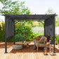 10' x 10' Retractable Pergola Canopy, UPF50+ Outdoor Metal Pergola Gazebo Sun Shade Shelter with Steel Frame, Dark Grey