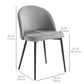 Modern Dining Chairs, Mid-Back Velvet-touch Upholstery Side Chair, Table Chair for Living Room, Dining Room, Grey, Set of 4