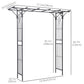 Metal Garden Arch Outdoor Walkway Arbor, 74.75" x 19.75" x 82.75", Dark Grey