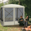 Beige Foldable Pop-Up Screen Tent for 3-4 People
