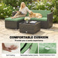 3 Pieces Patio Furniture Set with Cushions, Outdoor PE Rattan Wicker Conversation Corner Sofa Set, Light Green