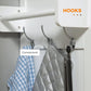 Rolling Kitchen Island with Storage, Kitchen Cart with Rubber Wood Top, Adjustable Shelf, Towel Rack, Hooks and Storage Drawers, White