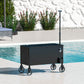 Black 80-Qt Rolling Ice Chest Cooler Cart with Bottle Opener