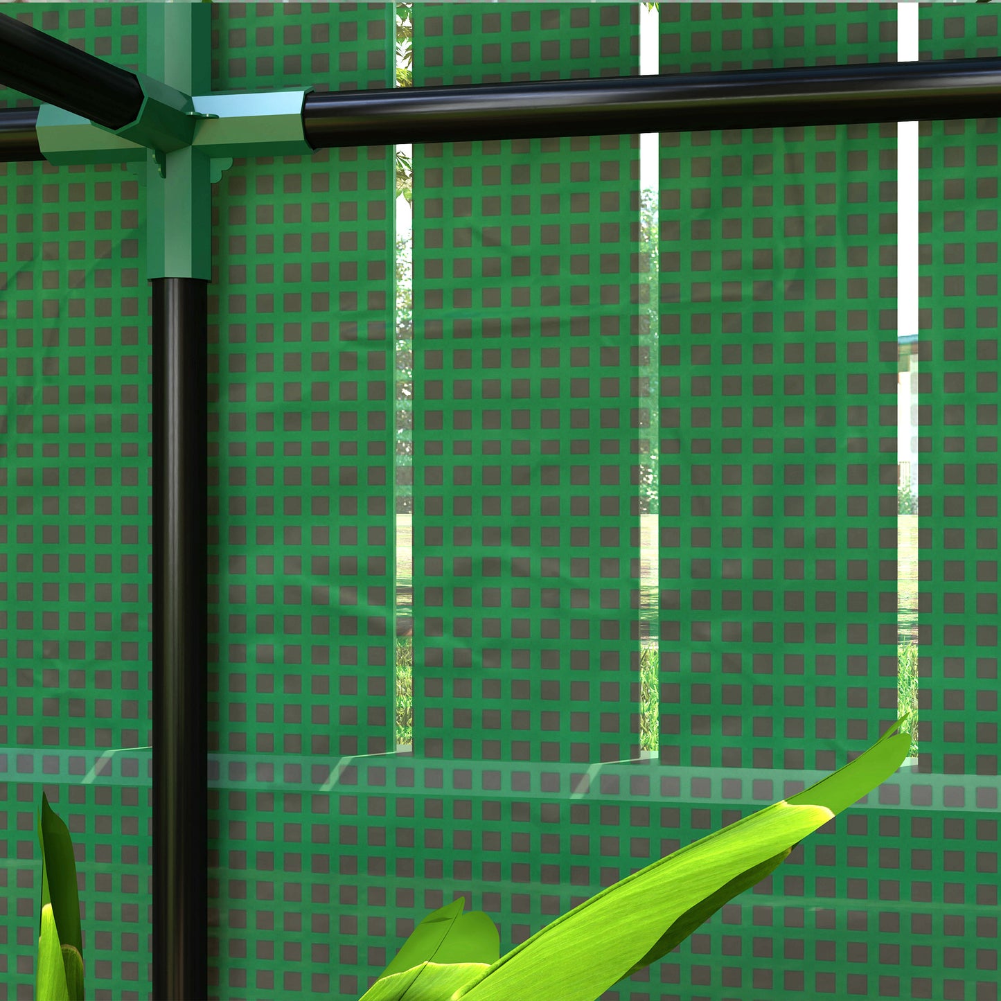 Mini Greenhouse with 3 Tier Shelves, 3 Roll-Up Doors for Indoor Outdoor, Green