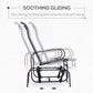 Outdoor Mesh Glider Swing Chair Patio Garden Rocking Gliding Seat Yard Porch Furniture, Brown Beige