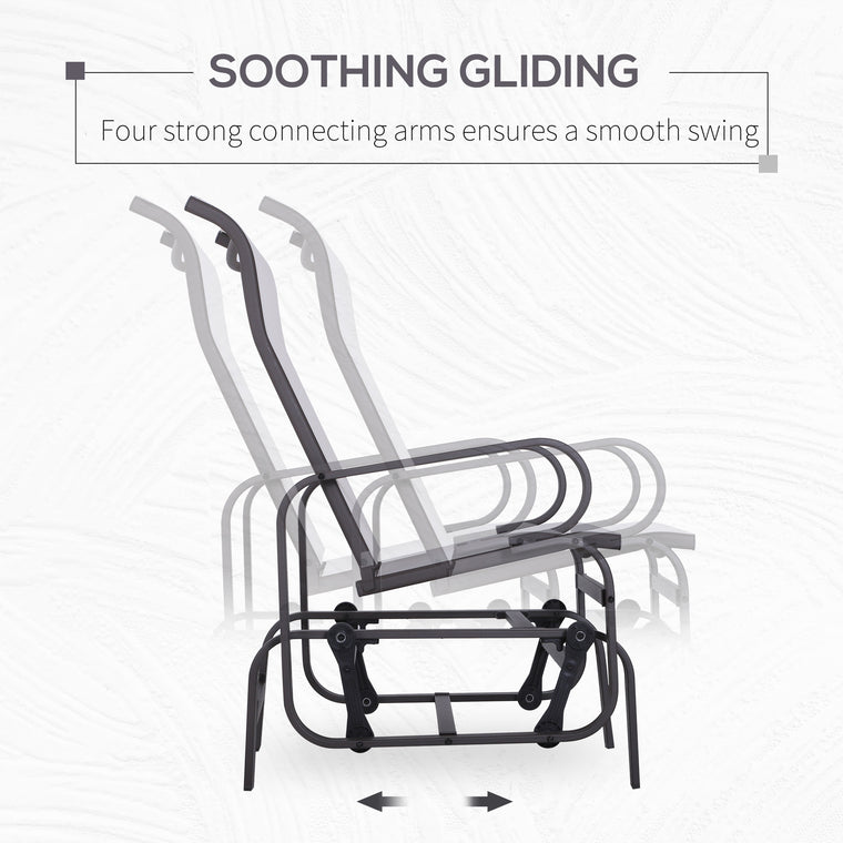 Brown & Beige Mesh Glider Swing Chair