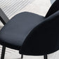 Set of 2 Mid-Back Dining Chair, Mid-Back Velvet-touch Upholstery Kitchen Chair for Living Room Dining Room, Black
