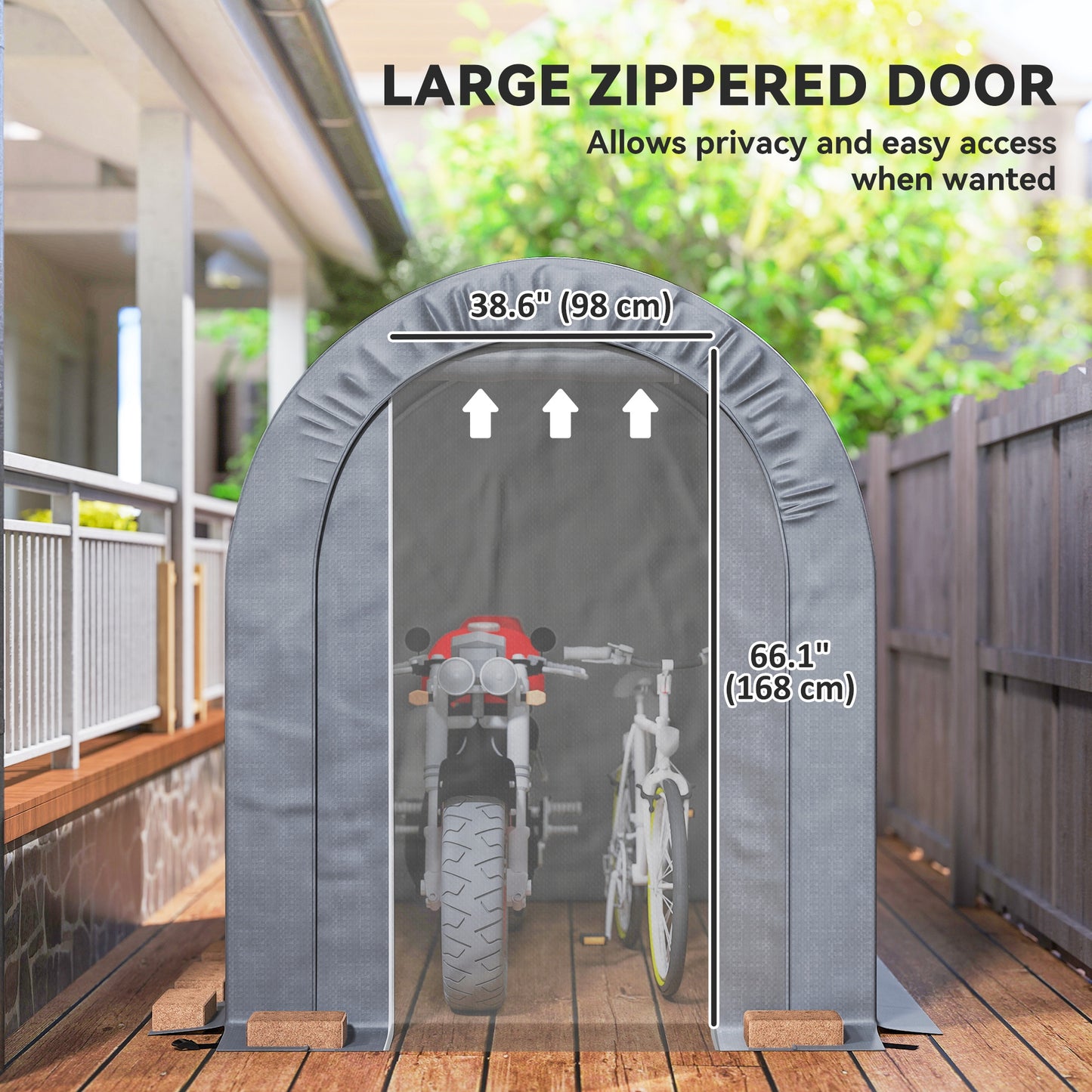 Outdoor Storage Shed, Heavy Duty Galvanized Steel Portable Shed for Bike, Motorcycle, Garden Tools, Black