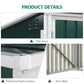 6x3 ft Garbage Can Shed, Horizontal Garbage Can Organizer with Double Door and Lid Rubbish Cover, for 2 Trash Cans, Green