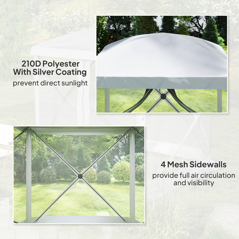 Light Grey Foldable Pop-Up Screen Tent for 3-4 People
