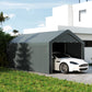 Carport, 10 x 20 ft Portable Garage with 2 Roll-Up Doors and Removable Sidewalls for Car, Truck, Boat, Dark Grey