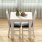 55" Extendable Dining Table for 4-6 Person, Kitchen Table with PU Handle and Felt Pads for Small Spaces, White
