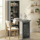 Fold-out Convertible Office Desk, Wall Mount Computer Desk with Blackboard and Side Shelf, Charcoal Grey