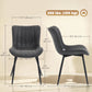 Dining Chairs Set of 4, PU Leather Upholstered Kitchen Chairs with Backrest and Steel Legs, Black