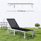 Outdoor Lounge Chair, 5-Position Reclining Outdoor Chaise Lounge Tanning Chair with Mesh Seat, Black