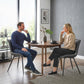 Dining Chairs Set of 2, PU Leather Upholstered Kitchen Chairs with Backrest and Steel Legs, Black