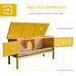 Wooden Rabbit Hutch, Indoor Outdoor Bunny Cage with Slide-Out Tray and Openable Roof, Small Animal Cage
