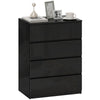 4-Drawer High-Gloss Chest of Drawers