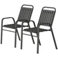 Stackable Outdoor Dining Chairs Set of 2, for Patio, Balcony, Deck, Garden, Black