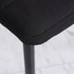 Modern Dining Chairs High Back Upholstered Linen Fabric with Metal Legs for Kitchen Black