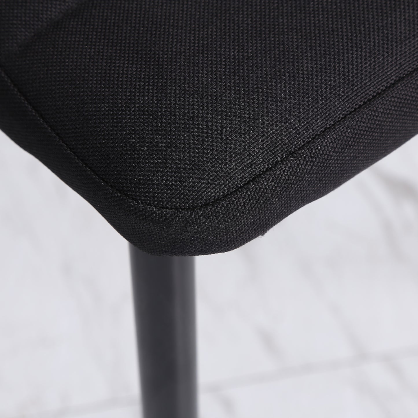 Modern Dining Chairs High Back Upholstered Linen Fabric with Metal Legs for Kitchen Black