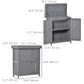 Wooden Garden Tool Storage Shed Kit with Hinged Roof, 2-Tier Shelves and Double Doors, 74x43x88cm, Dark Grey