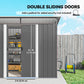 8.5' x 6' Small Gardening Shed Lockable Steel Utility Storage Outdoor Backyard Garden for Gardeners, Grey