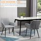 Dining Chairs Set of 2, Upholstered Linen Fabric Accent Chairs with Metal Legs, Light Grey