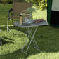 Portable Patio Side Table, Height Adjustable Outdoor Side Table, Folding Balcony Table with Metal Frame, Dark Grey