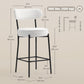 Set of 2 Barstools, Upholstered Bar Stools with Backrest, Footrest for Kitchen Island, Dining Room, Cream White