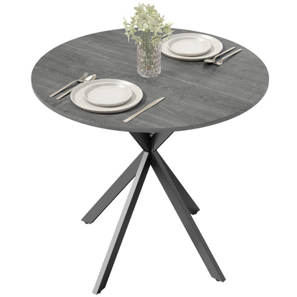 31.5" Round Industrial Dining Table - Distressed Grey