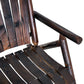 Outdoor Rocking Chair, Wooden Adirondack Outdoor Rocker with High Back, Slatted Seat, Oversized Rustic Patio Rocking Chair for Garden, Porch, Yard, Balcon, Dark Carbonized