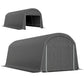 10' x 20' Portable Shed, Motorcycle Bike Tent with Roll-up Door, Galvanised Steel Frame for Garden Tools, Dark Grey