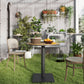 Outdoor Side Table, 28" Weather Resistant Round Patio Table with Slatted Design for Garden, Terrace, Balcony, Natural