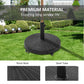 20.5" Round Parasol Base Resin Patio Umbrella Base Garden Parasol Holder Outdoor Offset Weight Stand with Wheels Black