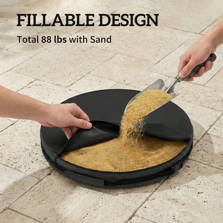 Black Portable Umbrella Base for 1.4-1.9" Poles