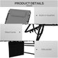 Folding Chaise Lounge with Reclining Back, 25.6" x 74" x 14.2", Grey