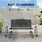 Outdoor Glider Bench, 2 Seater Garden Patio Glider Chair with Sling Fabric Seat, Steel Frame, Black
