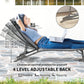 Folding Outdoor Chaise Lounge Chair Set of 2 with Adjustable Backrest, Headrest, Mesh Seat for Beach, Poolside, Grey