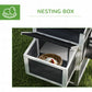 117" Extra Large Chicken Coop with Asphalt Roof, Wooden Hen House with Slide-out Tray, Quail Hutch with Nesting Box, Grey