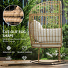 Oversized Wicker Rocking Egg Chair with Thick Cushions
