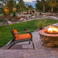 Patio Wicker Adirondack Chair, Outdoor PE Rattan Fire Pit Chair, Muskoka Chair w/ Soft Cushions, Tall Curved Backrest and Comfortable Armrests for Deck Garden, Orange
