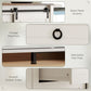 60" Buffet Cabinet, Farmhouse Sideboard with Sliding Barn Doors, Drawers and Adjustable Shelves, Cream White