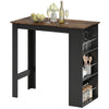 Counter Height Bar Table with 3 Storage Shelves