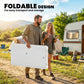 Fish Cleaning Table Folding Sink Portable Camping Sink with Side Shelf & Bottom Rack for Outdoor White