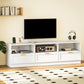 TV Stand with Storage, Modern Entertainment Center with 3 Cabinets and 3 Open Shelves, for TVs up to 85", White