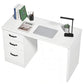 Computer Desk with 3 Drawers, 47" Home Office Desk with Adjustable Hanging Rails for Letter A4 Files, White